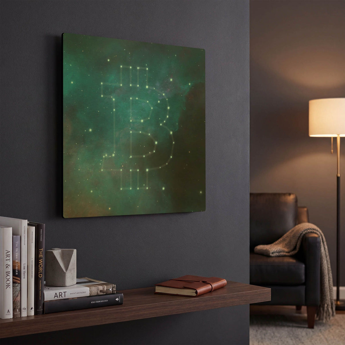 'Bitcoin Constellation II' By LUXE Gold Metal Wall Art