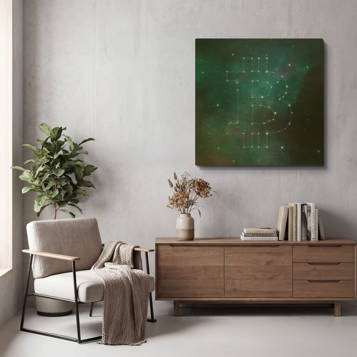 'Bitcoin Constellation II' By LUXE Gold Metal Wall Art