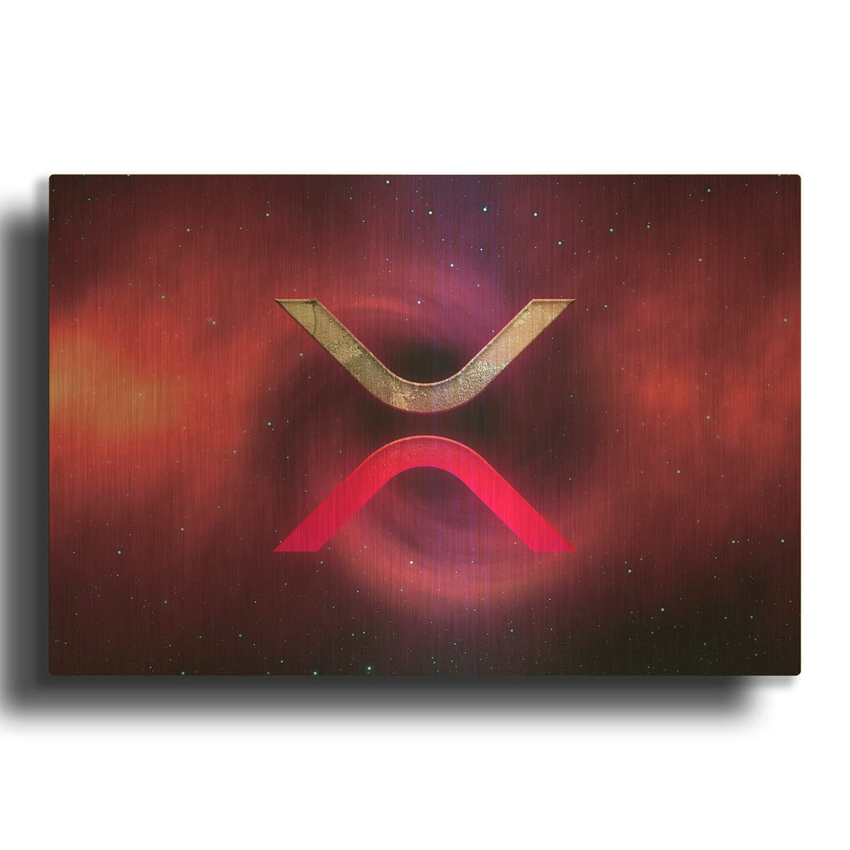 'Cosmic Crypto XRP' By Epic Portfolio Gold Metal Wall Art