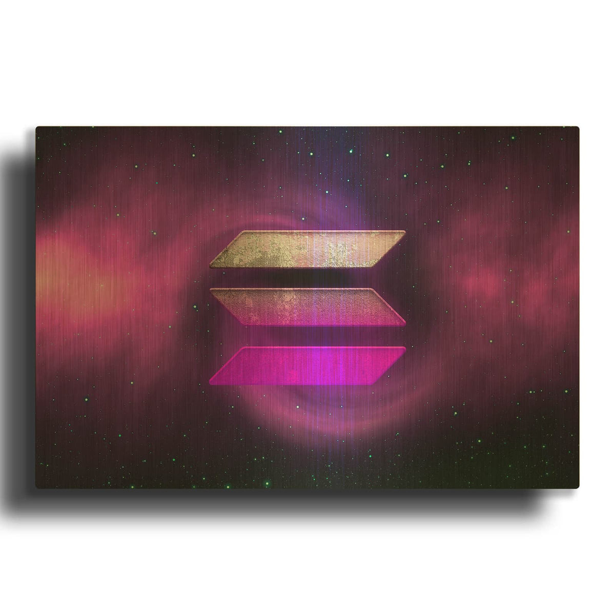 'Cosmic Crypto Solana' By Epic Portfolio Gold Metal Wall Art
