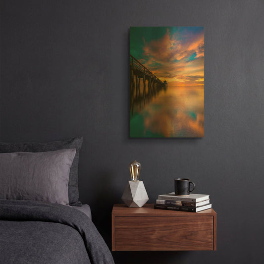 'Florida Sunsets' By Edin Chavez Gold Metal Wall Art