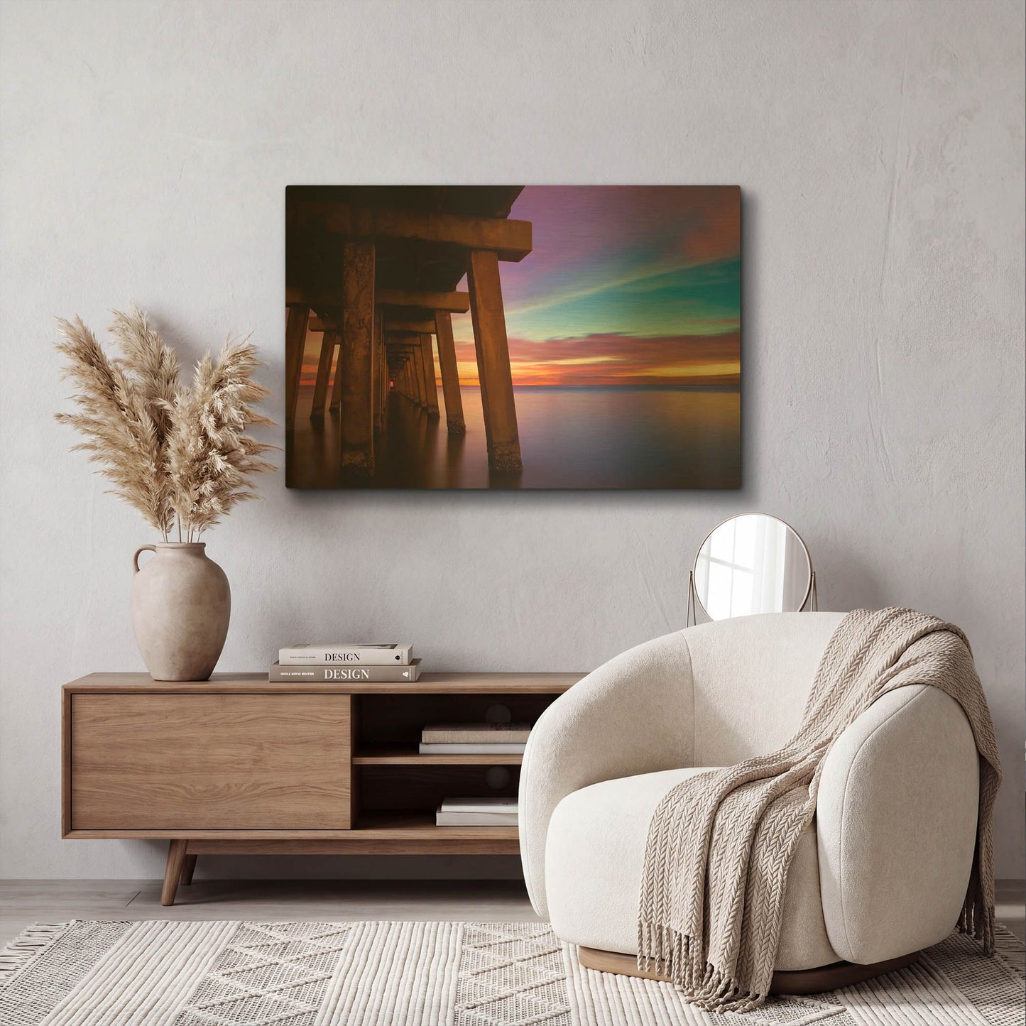 'Under the Bridge' By Edin Chavez Gold Metal Wall Art