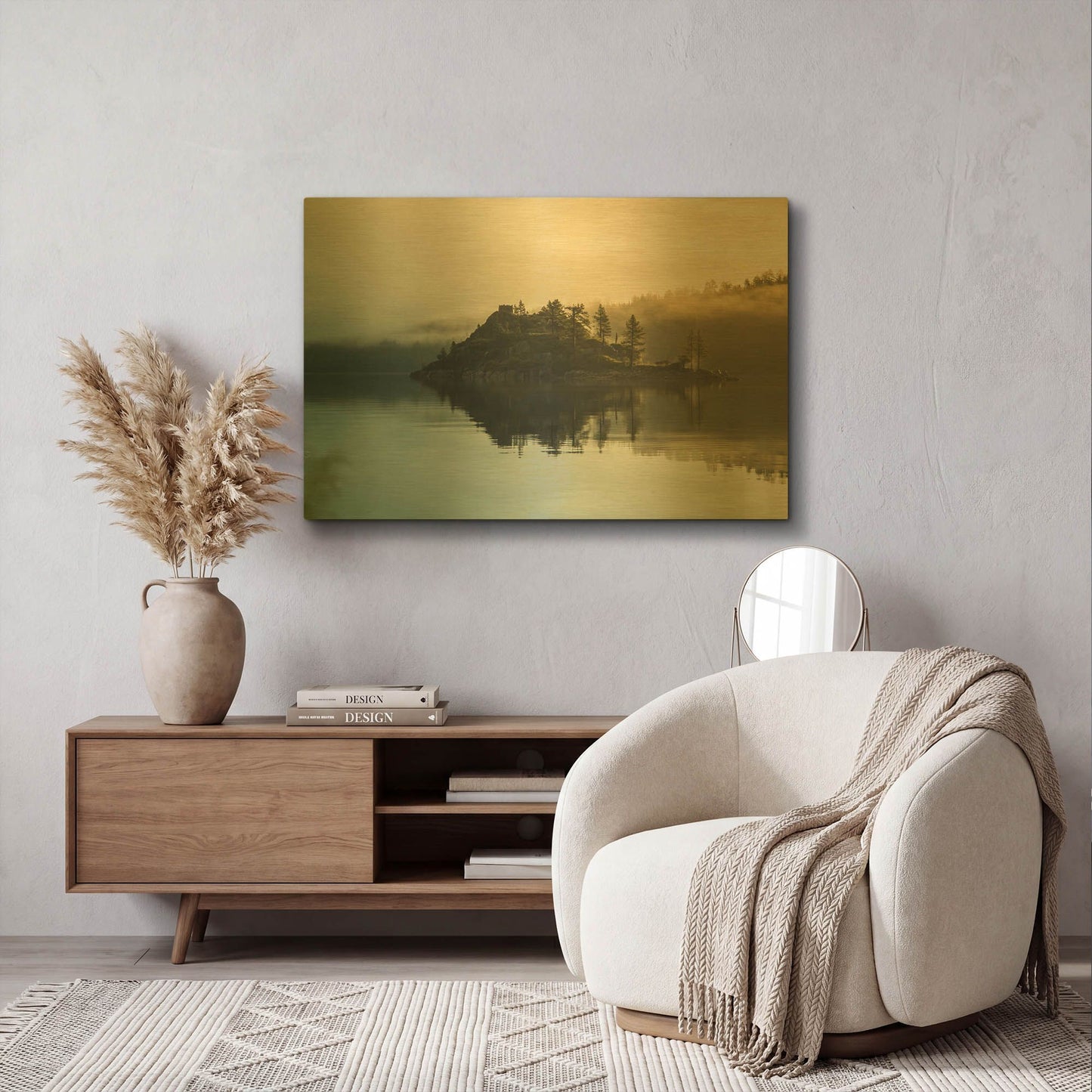 'Mystic of Lake Tahoe' By Edin Chavez Gold Metal Wall Art