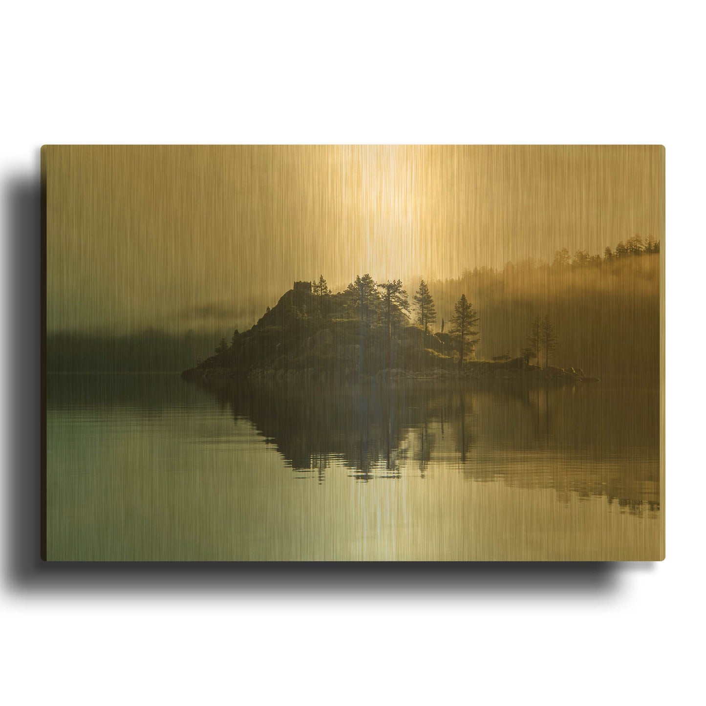 'Mystic of Lake Tahoe' By Edin Chavez Gold Metal Wall Art