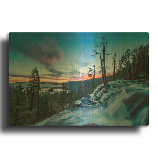 'Lake Tahoe Emerald Bay' By Edin Chavez Gold Metal Wall Art