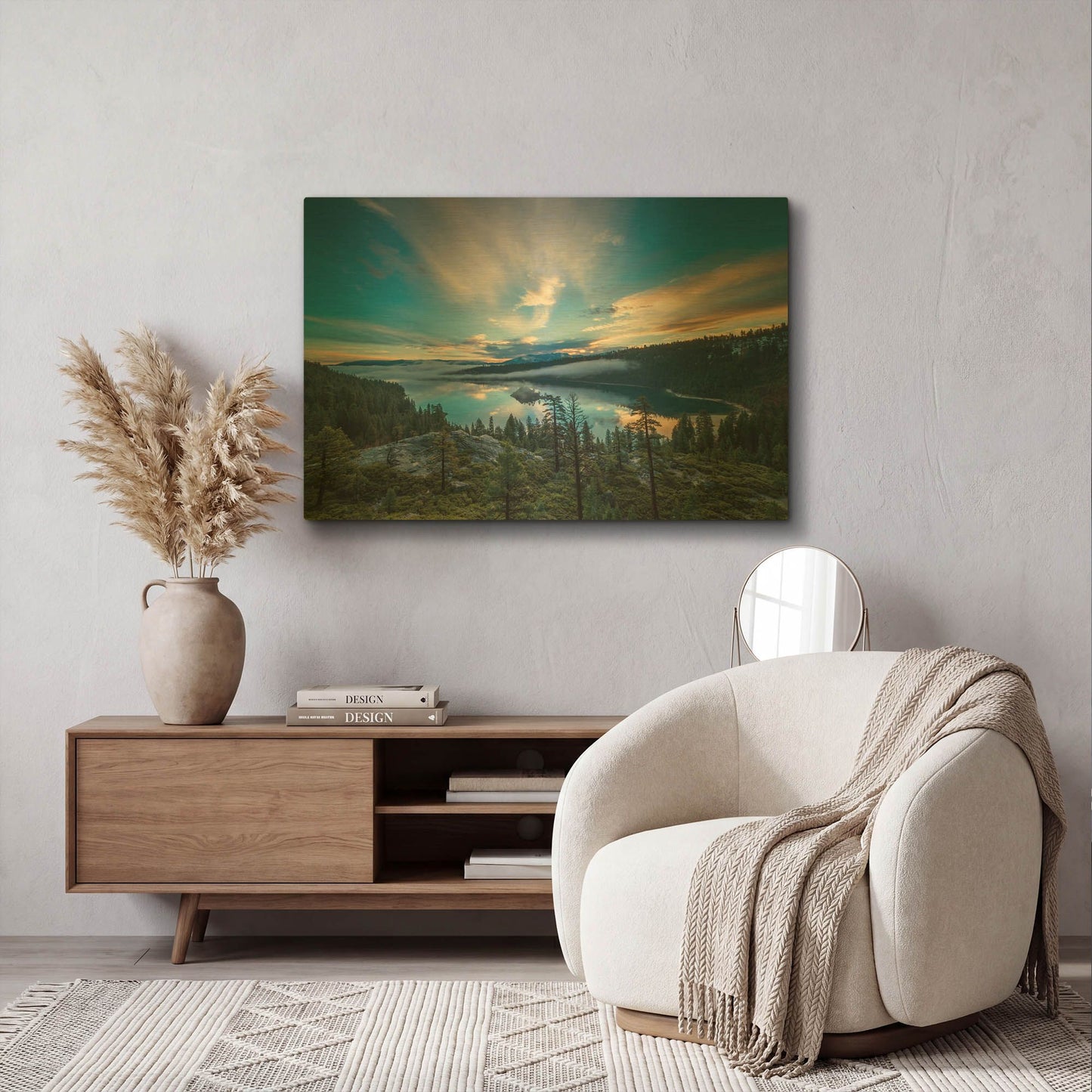 'Lake Tahoe Wilderness' By Edin Chavez Gold Metal Wall Art