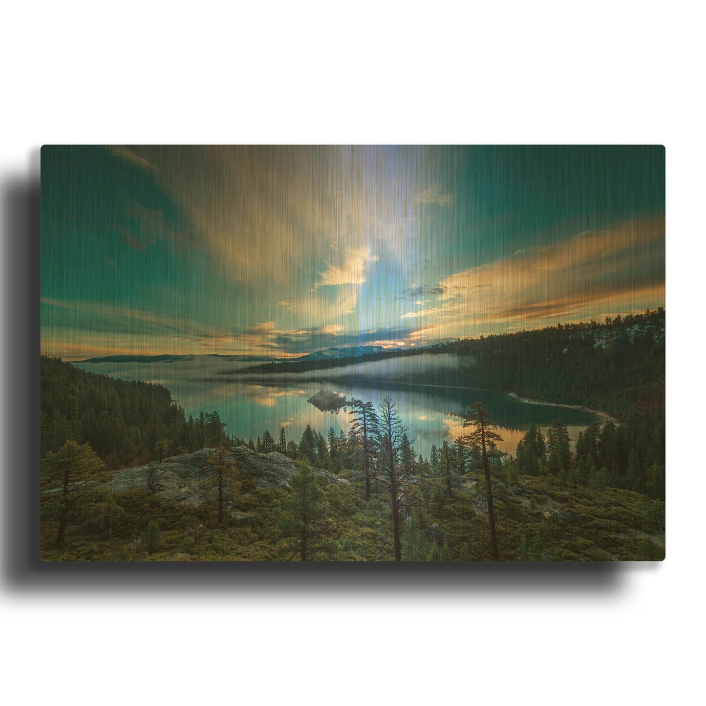 'Lake Tahoe Wilderness' By Edin Chavez Gold Metal Wall Art