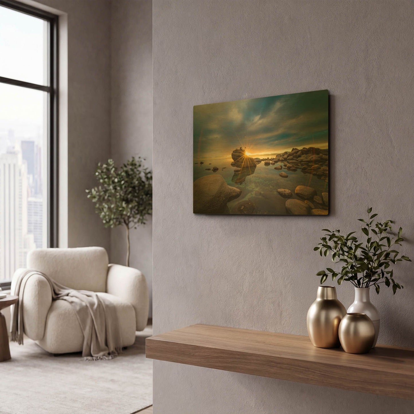 'Luminary' By Edin Chavez Gold Metal Wall Art