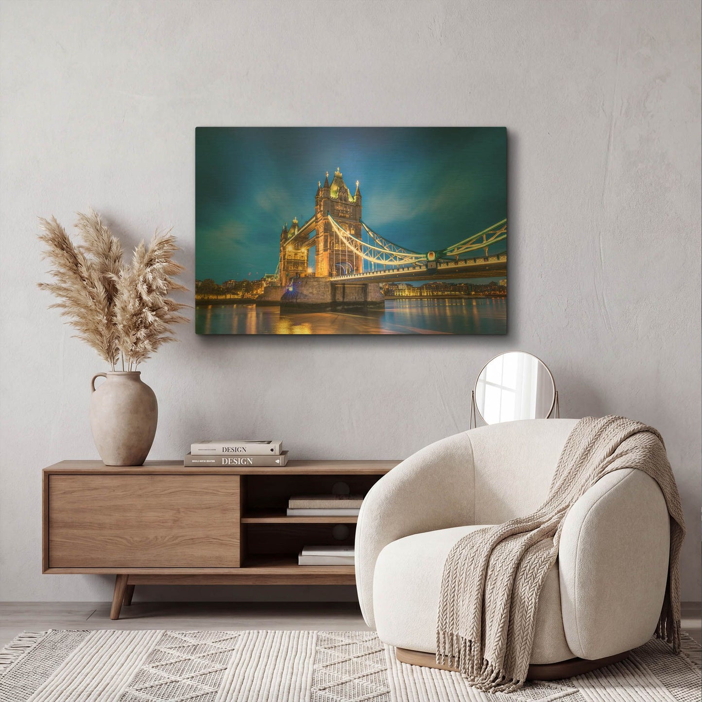 'London Bridge' By Edin Chavez Gold Metal Wall Art