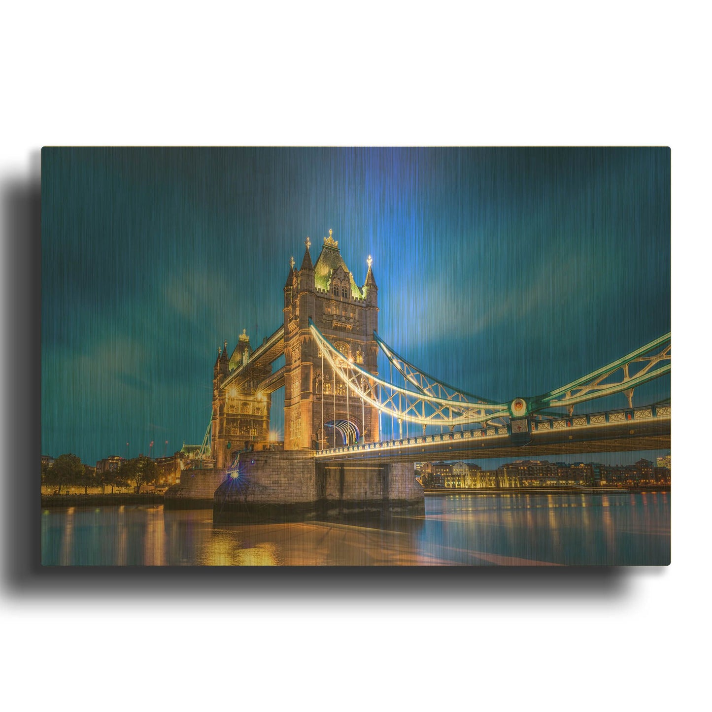'London Bridge' By Edin Chavez Gold Metal Wall Art