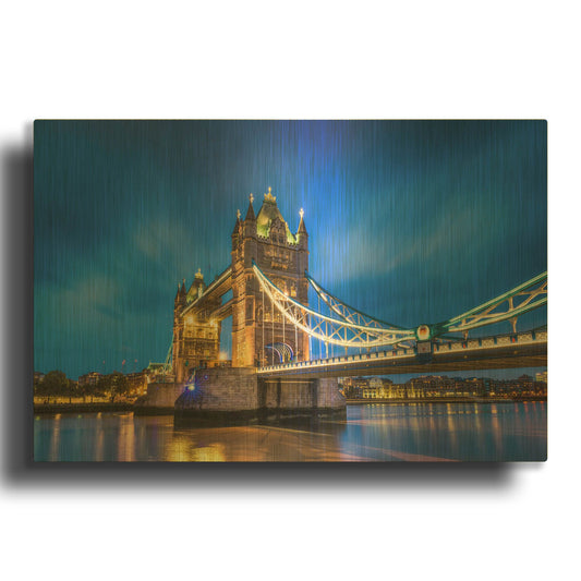 'London Bridge' By Edin Chavez Gold Metal Wall Art