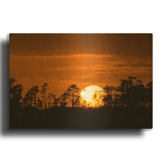 'Fire in the Sky' By Edin Chavez Gold Metal Wall Art