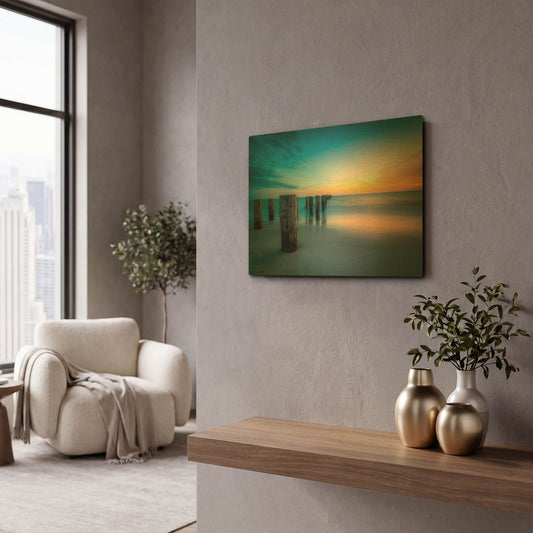 'Forgotten Monoliths' By Edin Chavez Gold Metal Wall Art