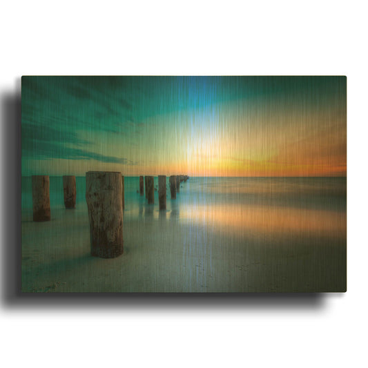 'Forgotten Monoliths' By Edin Chavez Gold Metal Wall Art