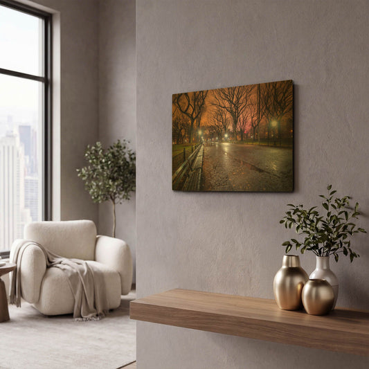 'The Crying Park' By Edin Chavez Gold Metal Wall Art