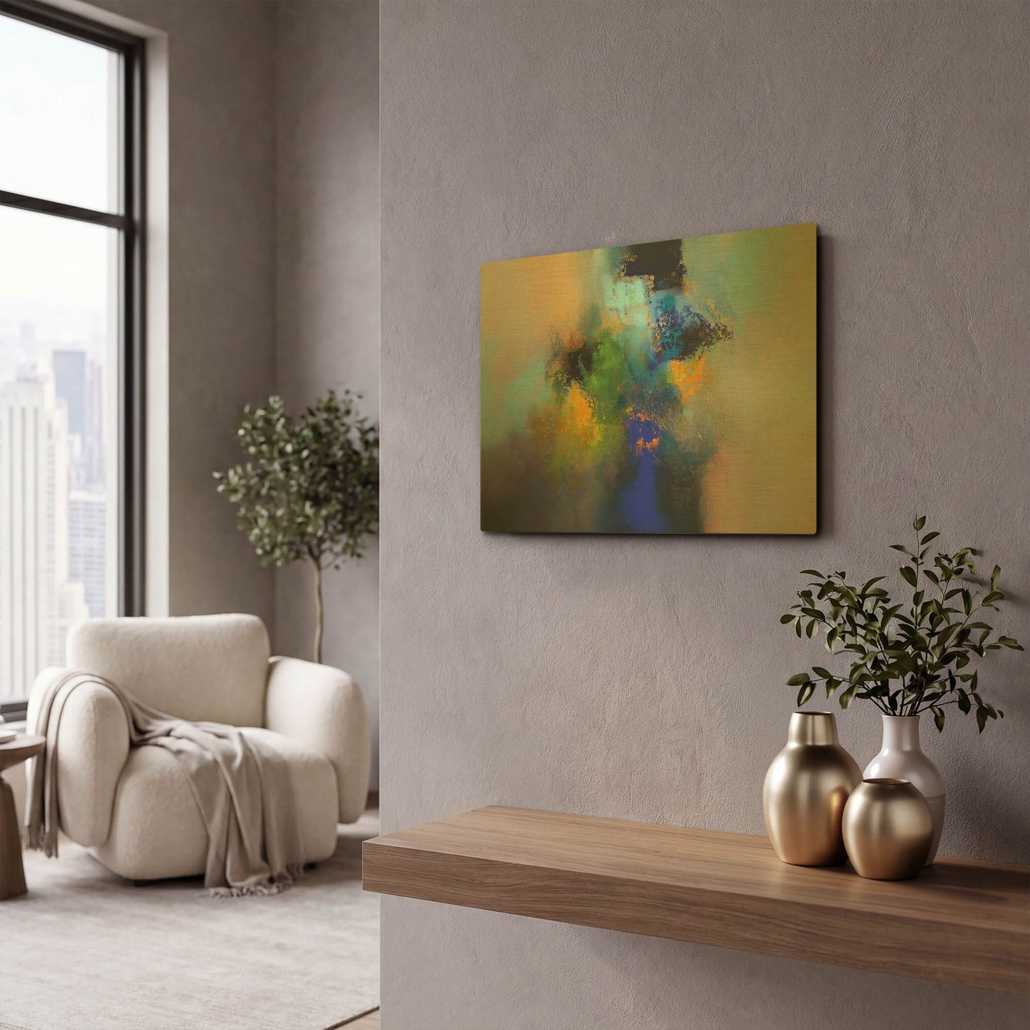 'Rain Garden' By Eelco Maan Gold Metal Wall Art
