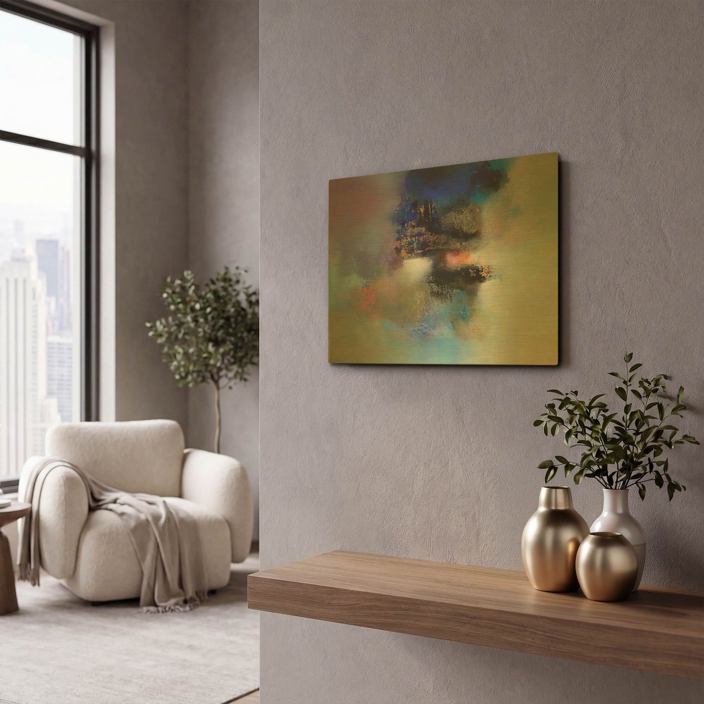 'In This House Of Stairs And Dreams' By Eelco Maan Gold Metal Wall Art