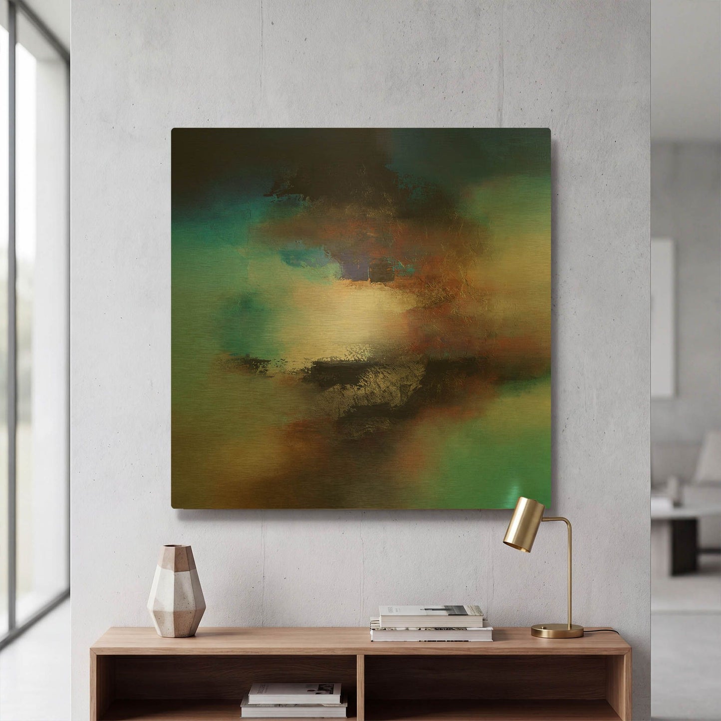 'Wind on water' By Eelco Maan Gold Metal Wall Art