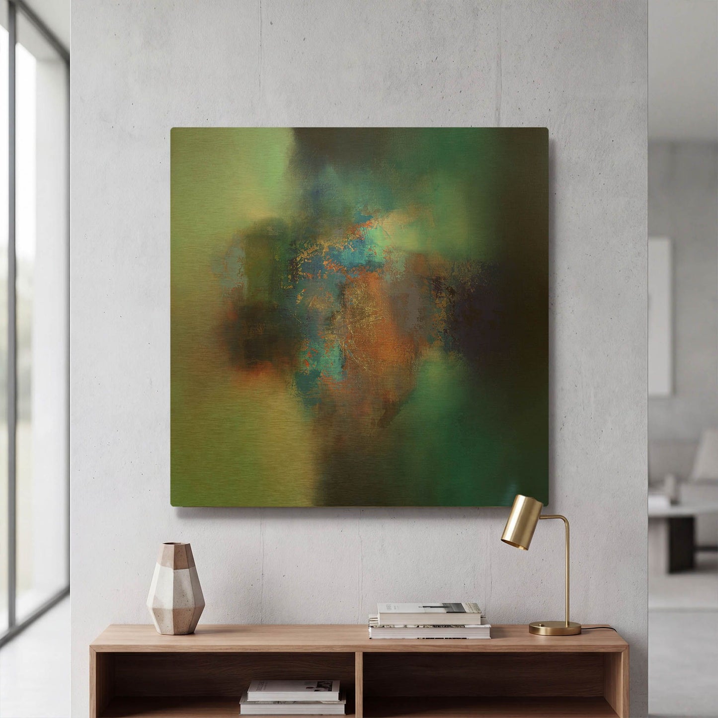 'September blue' By Eelco Maan Gold Metal Wall Art