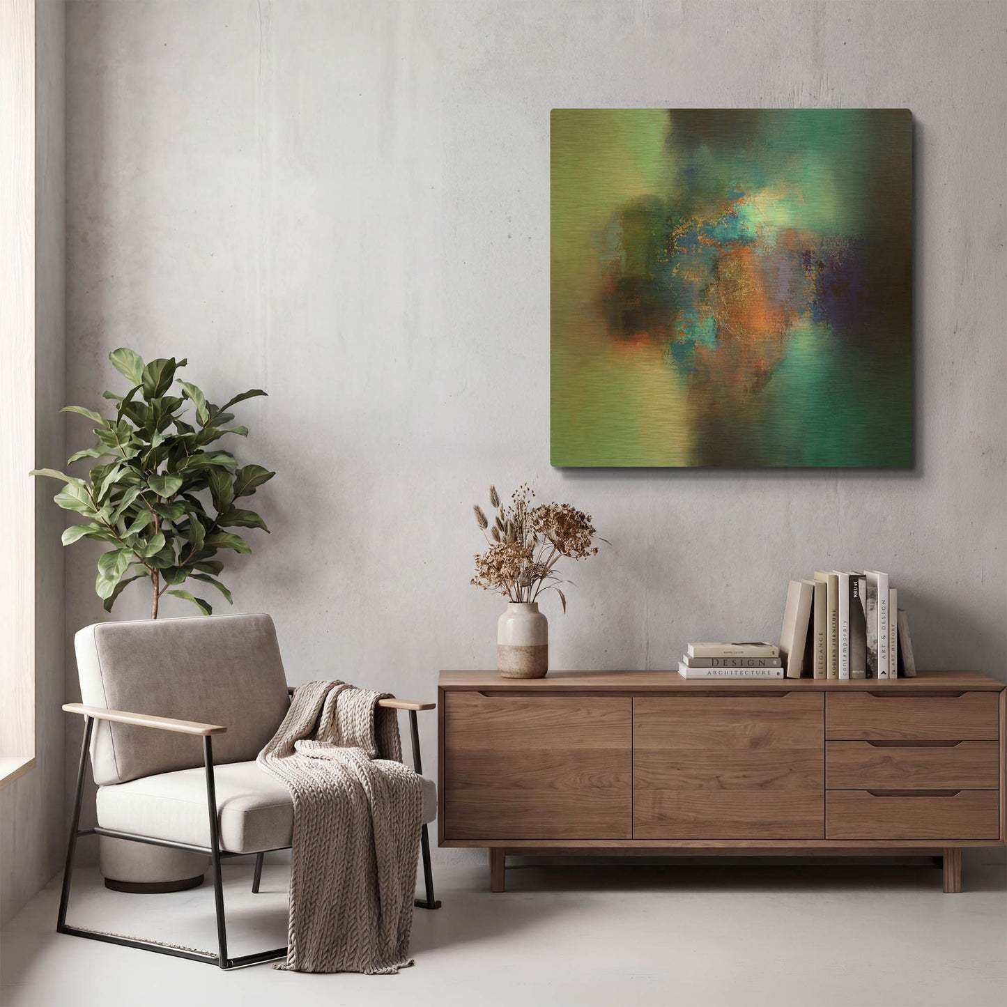 'September blue' By Eelco Maan Gold Metal Wall Art