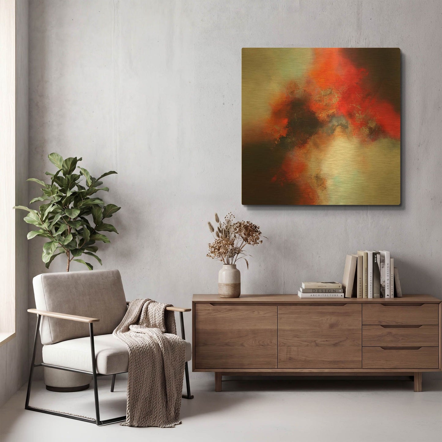 'Aurora' By Eelco Maan Gold Metal Wall Art