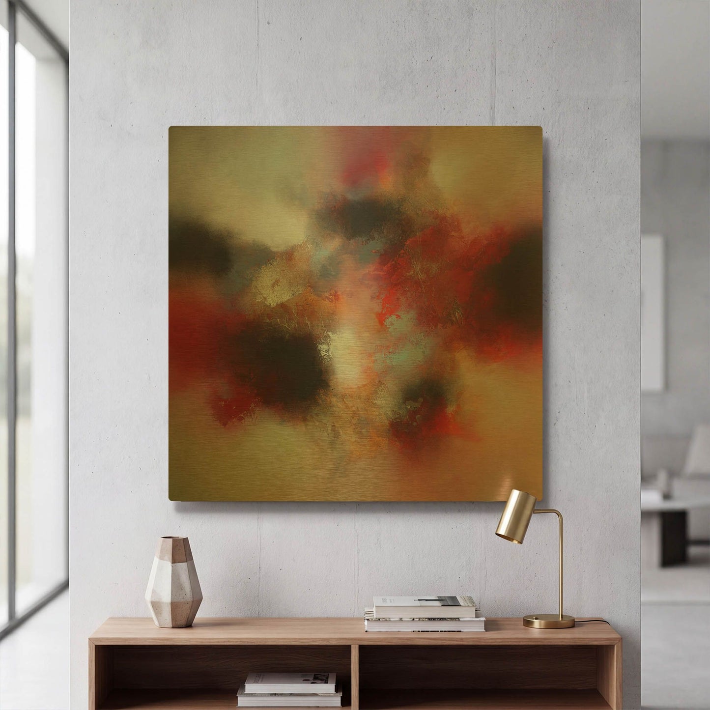'Across the sun' By Eelco Maan Gold Metal Wall Art