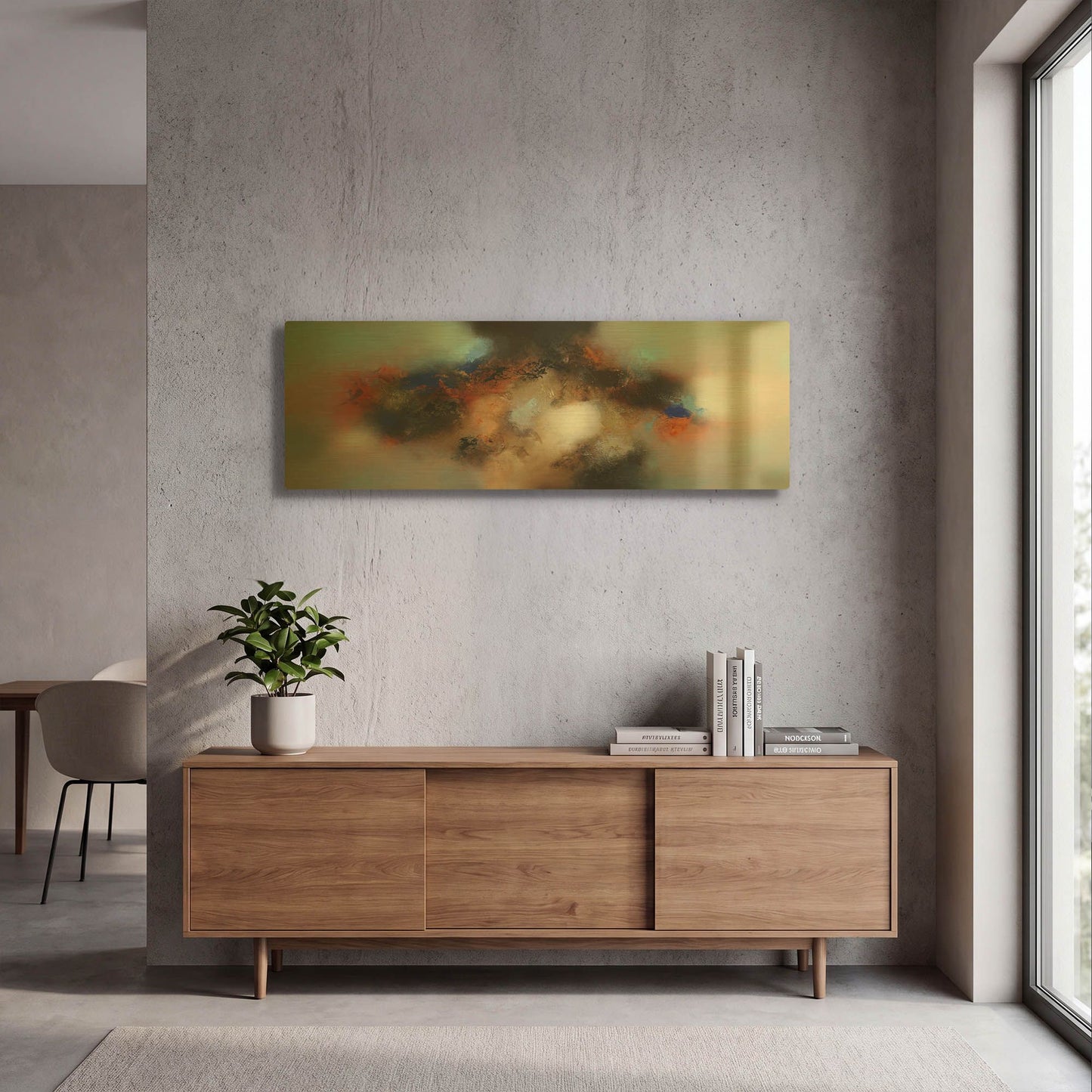 'Into the blue' By Eelco Maan Gold Metal Wall Art