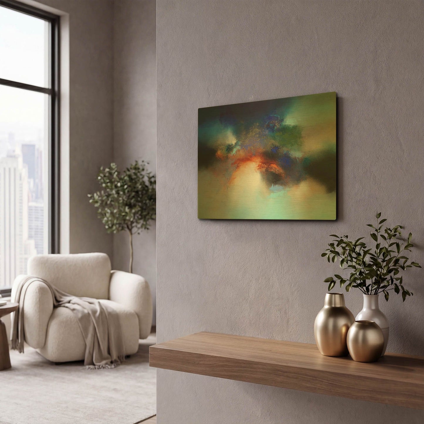 'Distant shores' By Eelco Maan Gold Metal Wall Art