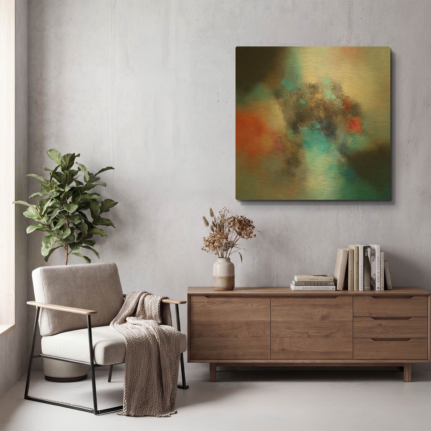 'Aeolus' By Eelco Maan Gold Metal Wall Art