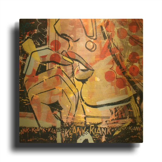 'Klank Klank' By Dan Monteavaro Gold Metal Wall Art