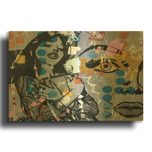 'Go' By Dan Monteavaro Gold Metal Wall Art