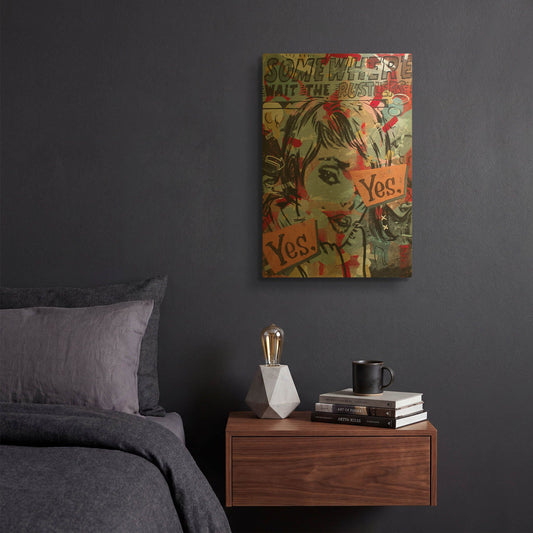 'Yes Yes' By Dan Monteavaro Gold Metal Wall Art