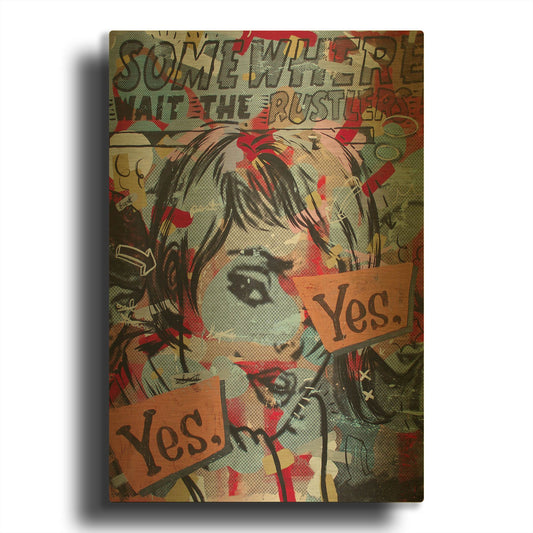 'Yes Yes' By Dan Monteavaro Gold Metal Wall Art