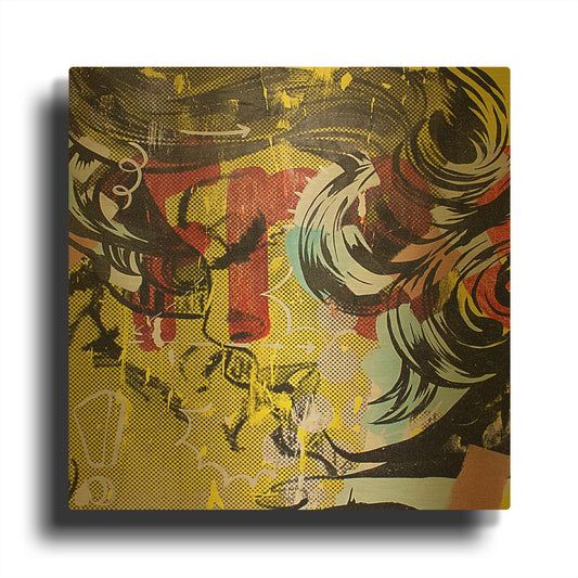 'Fret 1' By Dan Monteavaro Gold Metal Wall Art