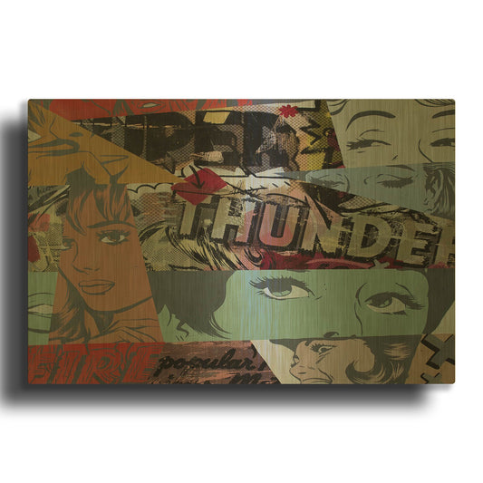 'Super Thunder' By Dan Monteavaro Gold Metal Wall Art