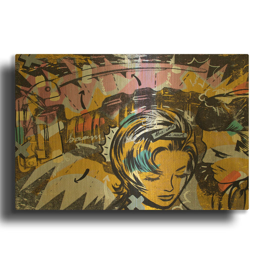 'Surprise B' By Dan Monteavaro Gold Metal Wall Art