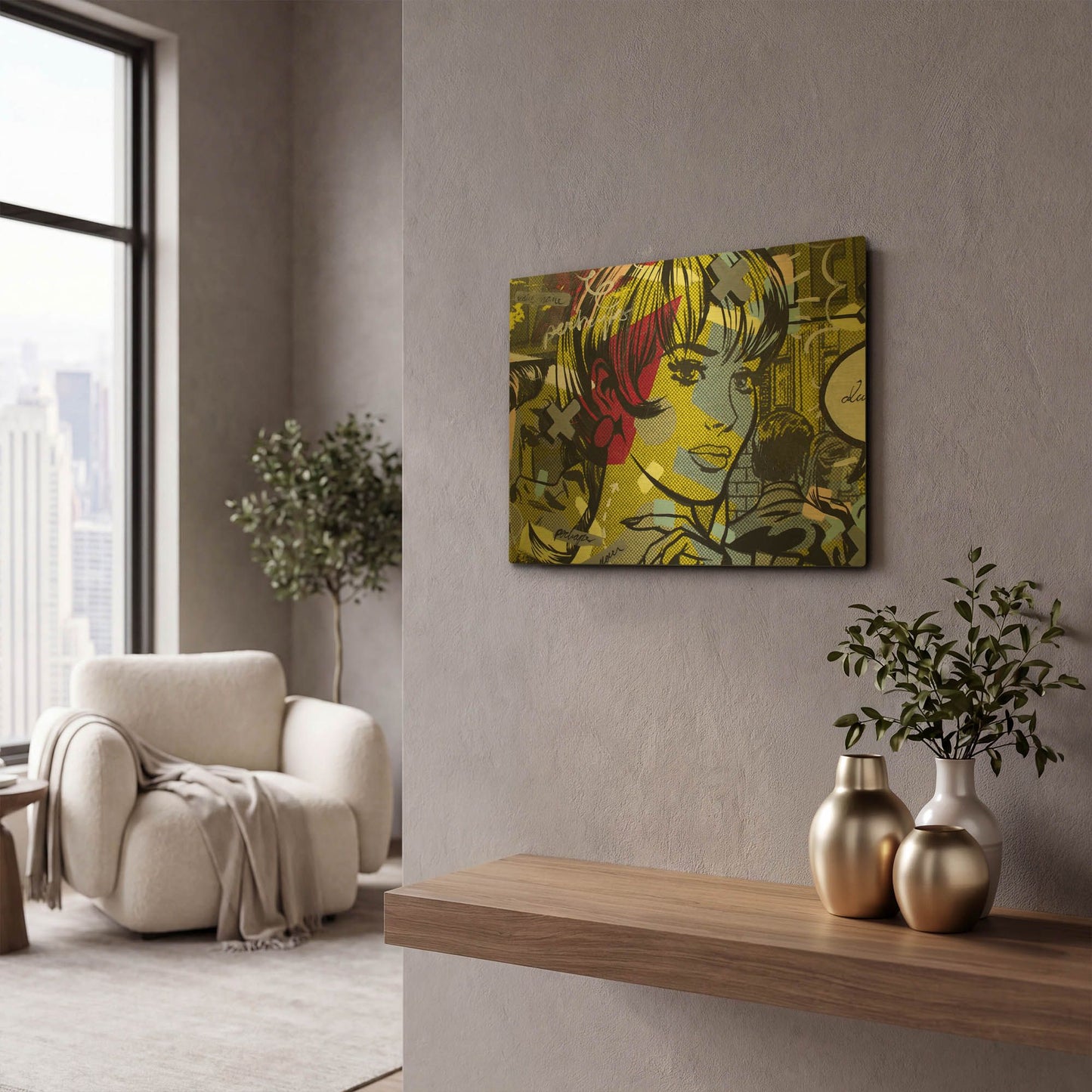 'Man Hunter' By Dan Monteavaro Gold Metal Wall Art