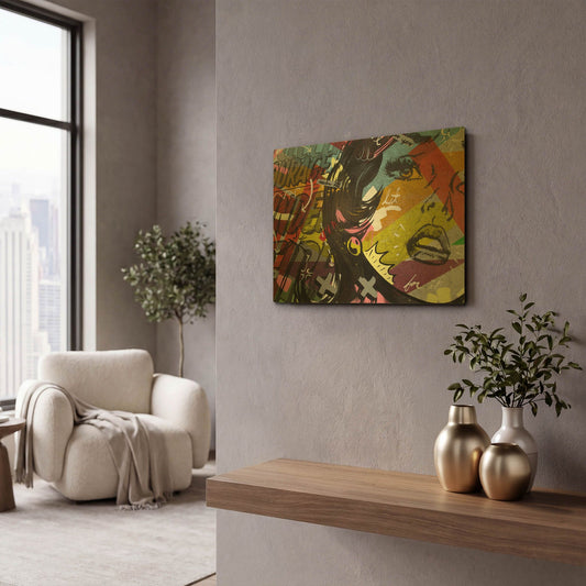 'Left of Yes' By Dan Monteavaro Gold Metal Wall Art