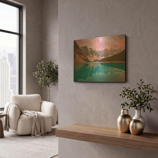'Morain Lake' By Jesse Estes Gold Metal Wall Art