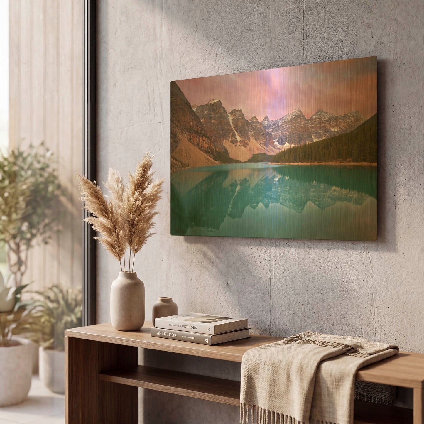 'Morain Lake' By Jesse Estes Gold Metal Wall Art
