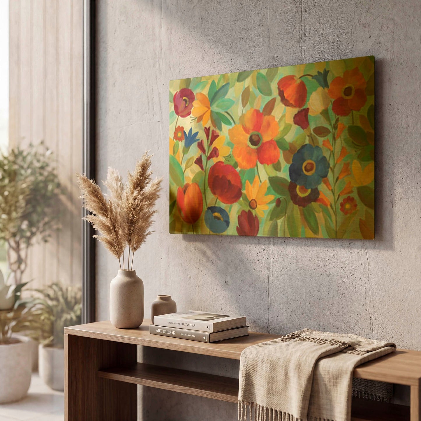 'Summer Floral V' By Silvia Vassileva Gold Metal Wall Art