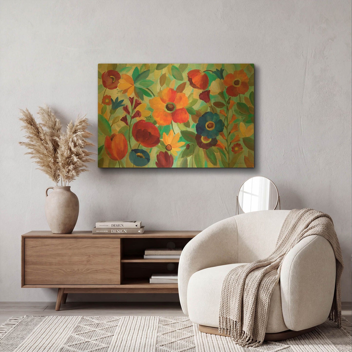 'Summer Floral V' By Silvia Vassileva Gold Metal Wall Art