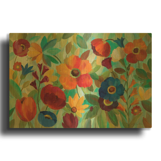 'Summer Floral V' By Silvia Vassileva Gold Metal Wall Art