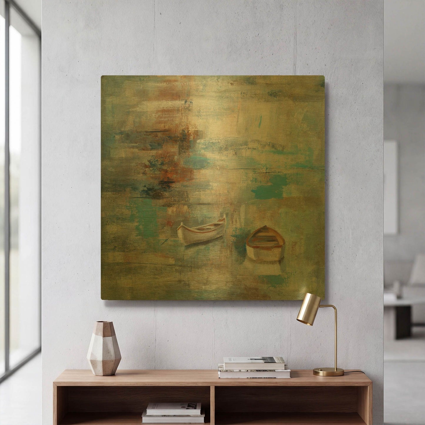 'Calm Sea' By Silvia Vassileva Gold Metal Wall Art