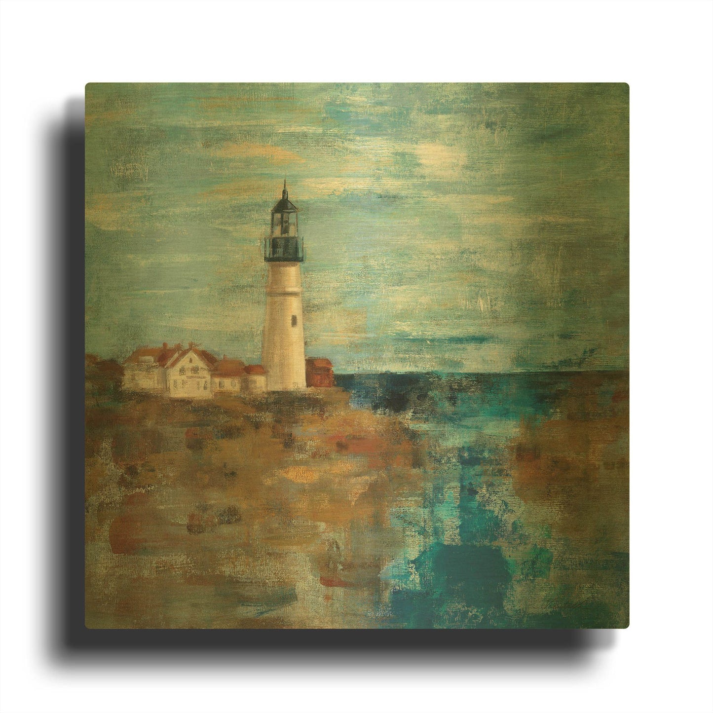 'Lighthouse Dream' By Silvia Vassileva Gold Metal Wall Art