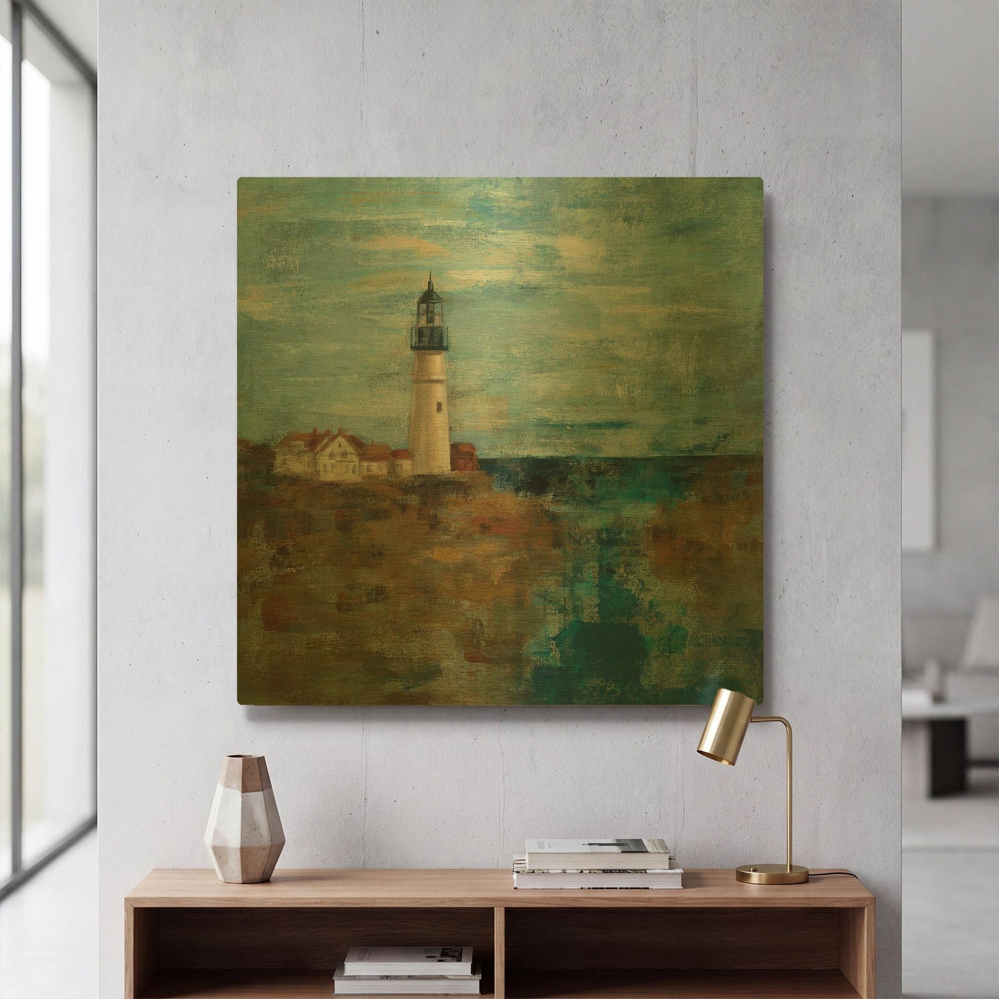 'Lighthouse Dream' By Silvia Vassileva Gold Metal Wall Art