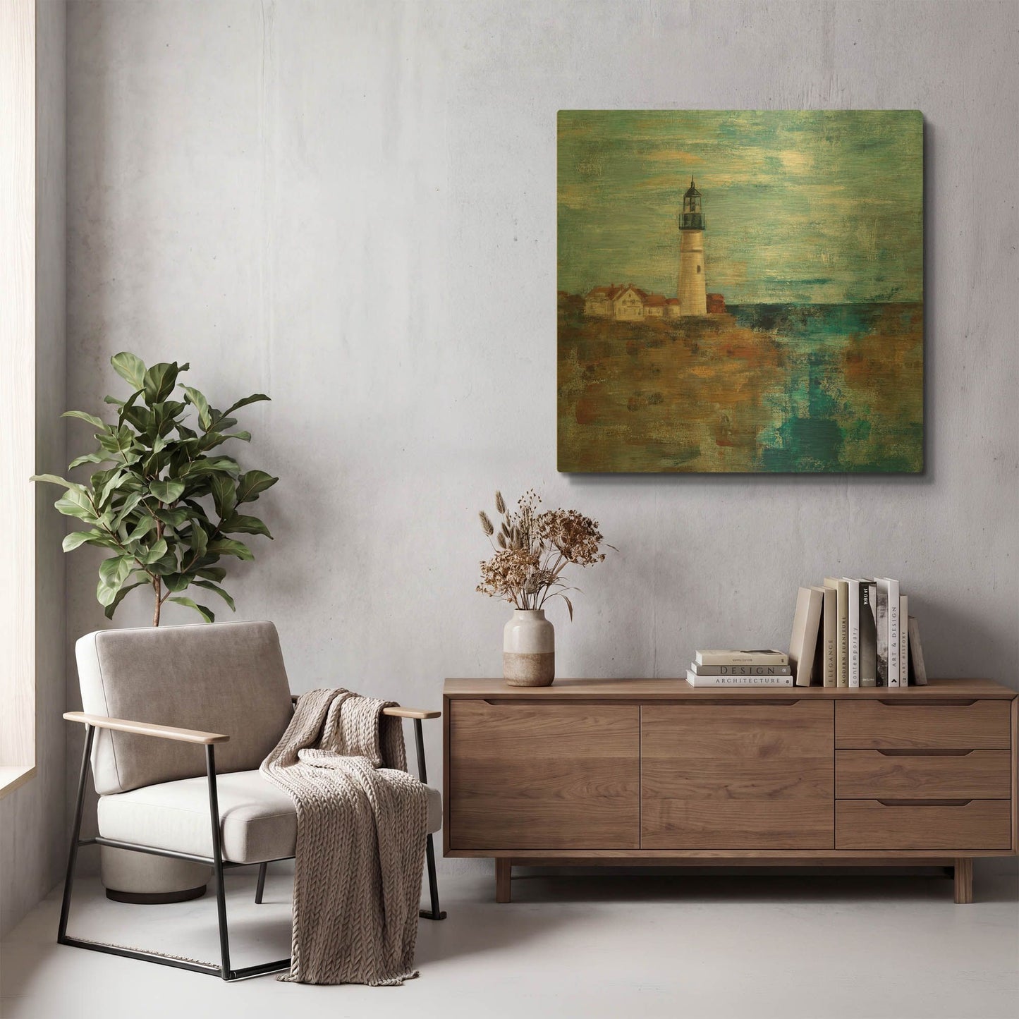 'Lighthouse Dream' By Silvia Vassileva Gold Metal Wall Art