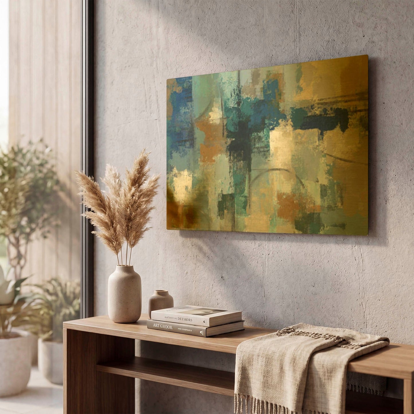 'Jasper Lagoon' By Silvia Vassileva Gold Metal Wall Art