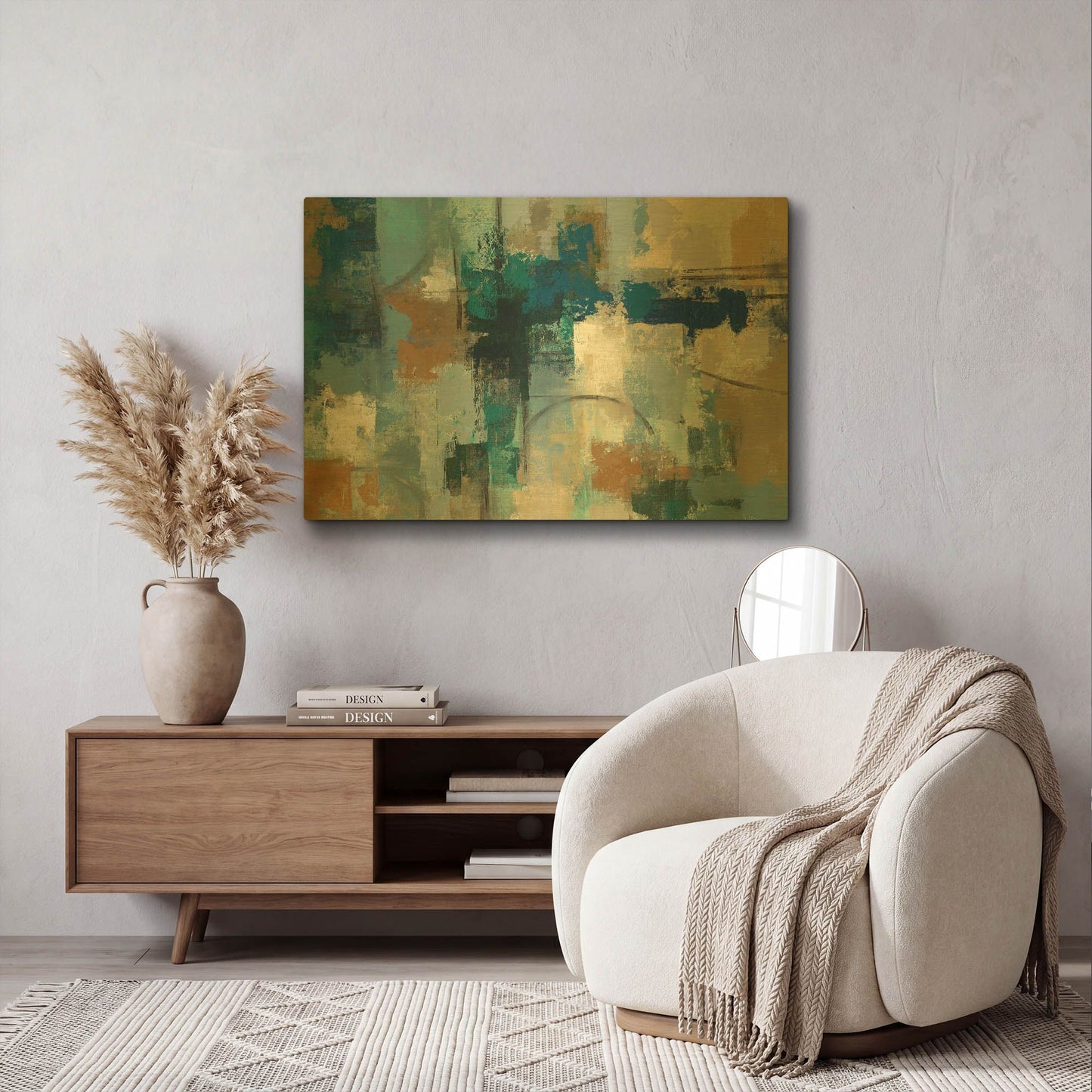 'Jasper Lagoon' By Silvia Vassileva Gold Metal Wall Art