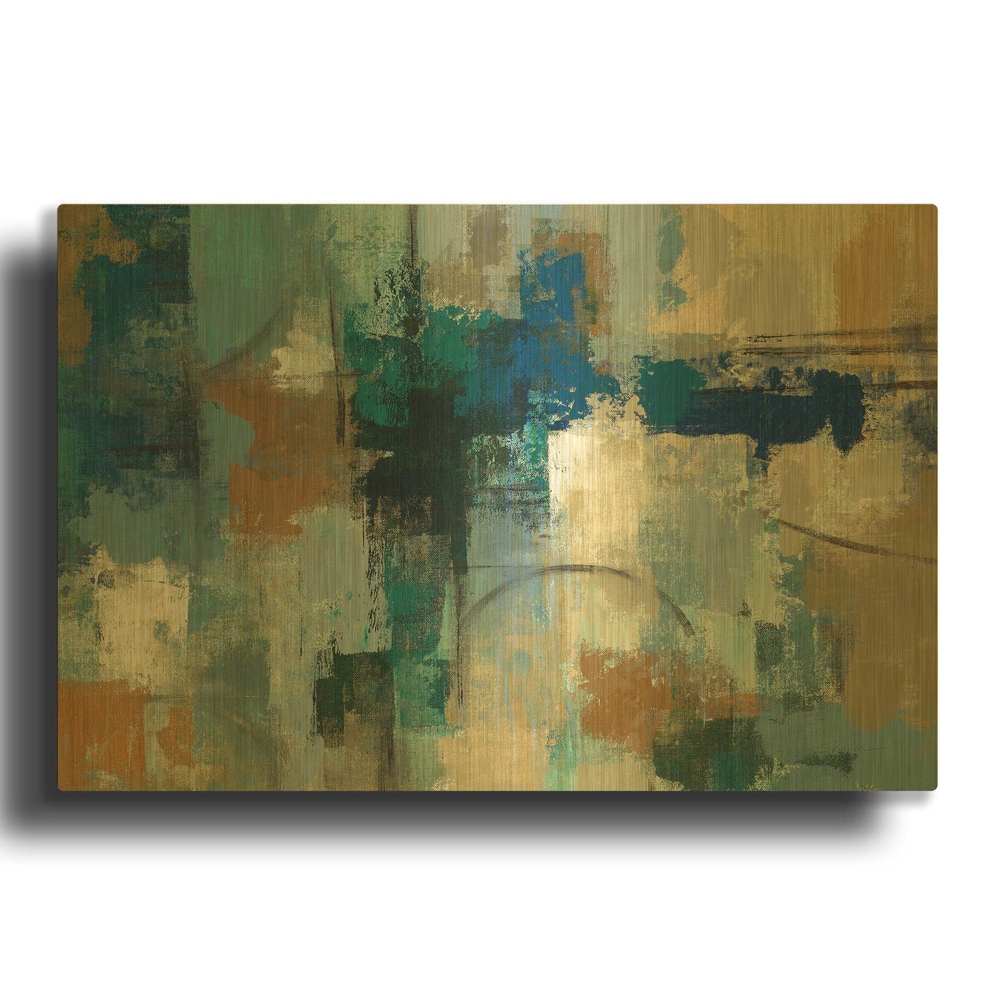 'Jasper Lagoon' By Silvia Vassileva Gold Metal Wall Art